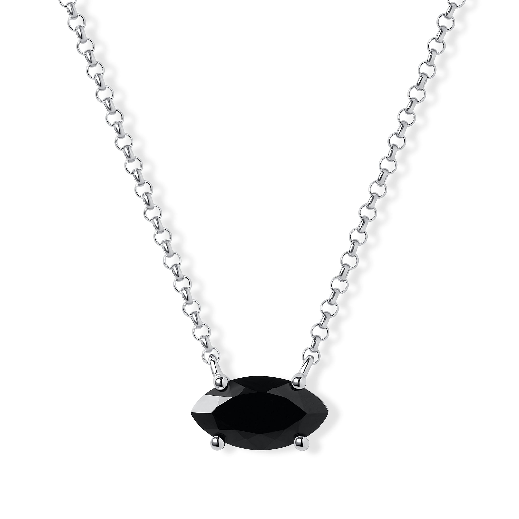 Marquise Onyx Necklace – 18k Gold Plated